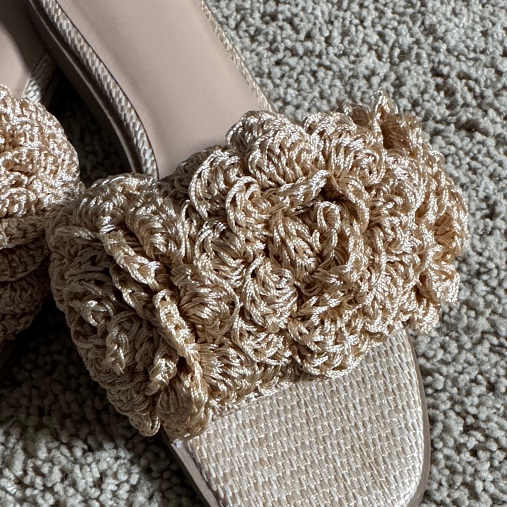 a new day Beige Crochet Floral Slide Mules - Picture 2 of 10